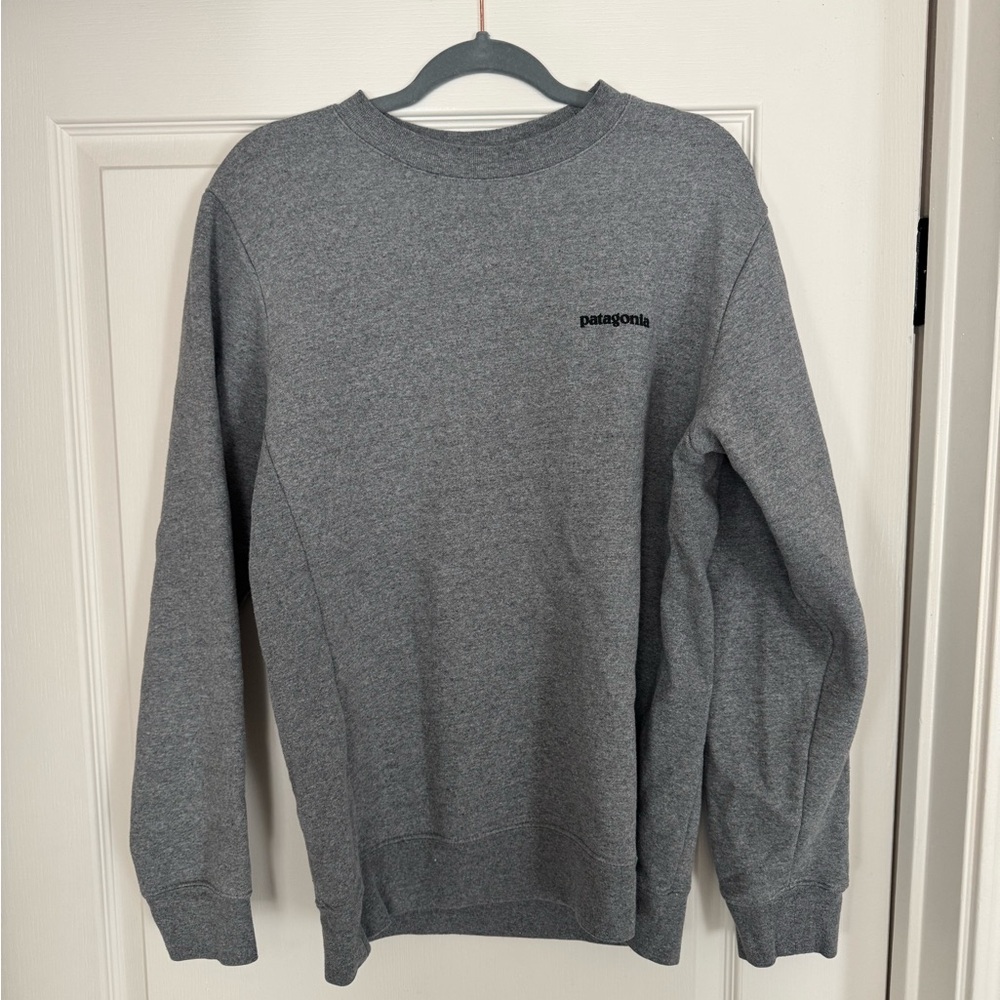 Patagonia P6 Logo Uprisal Heather Grey Crewneck Sweatshirt Men M/Women L